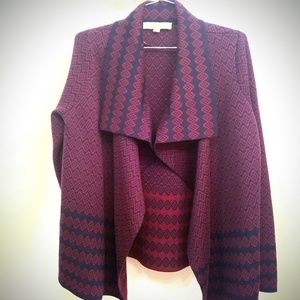 LOFT Diamond Jacquard Sweater Jacket